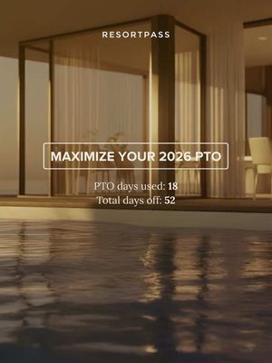 Planning your 2026 calendar? Here’s how to make your PTO work harder for you this year. Balance isn’t about taking more time off – it’s about choosing when to step away, and giving yourself permission to truly rest when you do. Consider this your sign to plan with intention 🤍 #fyp #traveltok #pto #vacationdestination #resortpass 