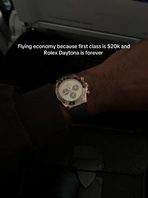 Catch me in 23B 🫡 ✈️ #shevonsalmon #firstclass #rolexdaytona #oysterflex 