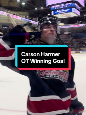 Carson Harmer = OT HERO #OHL #CarsonHarmer #overtime #gamewinner 