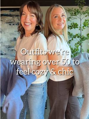 Link to shop in comments! These @onequince pieces are absolute staples in our winter wardrobes!🧶👖 Quince sweaters deliver high style at such affordable prices. We love these V-neck and boat neck cashmere sweaters as well as this collared cardigan and hooded sweater! They all come in so many pretty colors!  Quince has become our source for top quality coats at huge savings! Krista’s Italian wool blazer coat is so classic & chic, and we don’t mind twinning in this fun and cozy scarf coat! #quincepartner #outfitinspo #over40 #whattowear #ootdinspo 