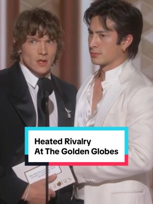 #HeatedRivalry stars Connor Storrie and Hudson Williams take the stage and present at this year's #GoldenGlobes. #connorstorrie #hudsonwilliams #tv 