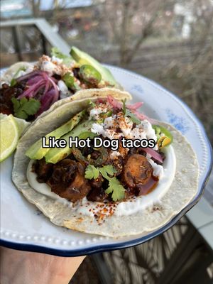 Smoky black bean and Like Hot Dog tacos with a lime crema and pink pickled onions for the ultimate speedy high protein dinner ✨ because we can hit our protein goals without sad microwaved chicken thank you very much. I simply NEED you to know that if you want a quick, customisable meal, tacos will forever be your best friend. If you keep beans in your cupboard and Like Hot Dogs in your freezer you’ll have an excellent mid-week dinner in under 30 mins. Pickled onions + all the trimmings are a must. But chuck on whatever you like to feed the whole fam.  The stars of the show are the Like Hot Dogs, which are on promotion this month… so go grab ‘em and make these!! #ad Full recipe in bio! 