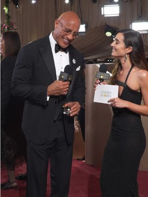 Say hello to @Mary Beth Barone’s favorite actor, @The Rock 👋 #GoldenGlobes