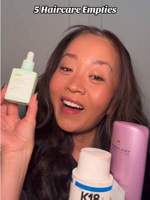 Repeat haircare empties! All the love to @K18 Hair @Pureology @BondiBoost @THE OUAI @Divi Growth Care 🫶🫶🫶  #haircareproducts #emptiesreview #hairlove 