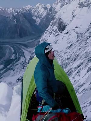 Yep, that’s a three-person bivy on a four-foot-wide blade of snow. Problem? Only if you like sleeping. Watch the full ascent of Yashkuk Sar I with Dane Steadman and crew at https://pat.ag/TT/TigerLilyButtress