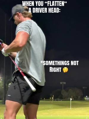 DID YOU KNOW?! Driver heads can "flatten" when they are put through high stress (high club speed, and/ or too many hits over time). At club speeds over 150 mph, this "flattening" of the face can often happen instantaneously and lead to "strange" ball flights. Why? Because without proper bulge and roll, a flat face will not produce enough spin, often resulting in a "knuckleball" effect. #golf #sports #golftips 