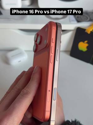Which one would you choose? iPhone 16 Pro vs iPhone 17 Pro… They seem similar but there are some differences: iPhone 16 Pro 	•	Titanium frame for a premium lightweight feel. 	•	Traditional camera bump design and glass back. iPhone 17 Pro 	•	Switches to aluminum unibody with a raised “camera plateau.” 	•	New color options (including bright orange, blue, silver). 	•	Adds Ceramic Shield 2 on front and back with improved scratch resistance and anti-reflective coating. 	•	Slightly heavier and thicker than the 16 Pro. #iphone16pro #iphone17pro #iphone16provs17pro #iphonecomparison #appledsign2026 