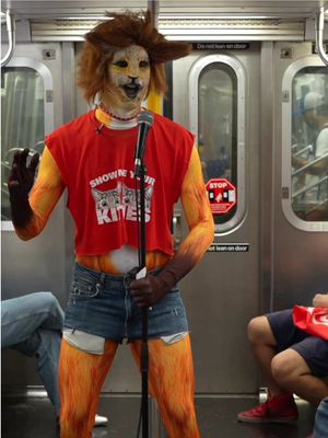 A cat does stand up on the subway in NYC. #cat #comedian #subway
