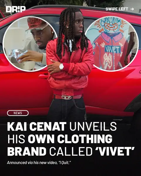 Kai Cenat just announced his own clothing brand, "Vivet," in his latest YouTube video "I Quit” ‼️ #kaicenat #kaicenatclips #hypebeast #streetwear #StreetStyle #fashiontok #streetwearfashion #fashionnews 