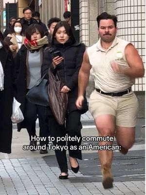 Bro lowkey looks like he could beat Speed in a race. #tokyo #american #Running #shibuyacrossing #gyat 