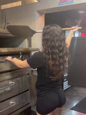 Pizza girl with another sizzler. Thin is in baby at Ian and Kye’s #pizza #fyp #girl #art #florida 