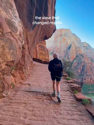 Zion National Park ✨ This is the hike up to Scout Lookout and Angel’s Landing. It’s a challenging hike, but so rewarding.  #zion #zionnationalpark #nationalpark #scoutlookout #utah 