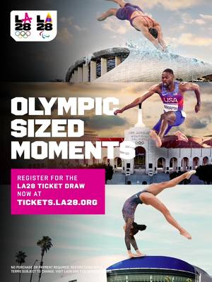 Olympic Sized Moments are coming to Los Angeles in 2028. Make sure you're there for every jaw-dropping, heart-pounding second by registering for the LA28 Ticket Draw* today! This is your first chance to secure tickets to the 2028 Olympic Games tickets. Registration is officially open, sign up now at Tickets.LA28.org. *NO PURCHASE OR PAYMENT REQUIRED. RESTRICTIONS APPLY. TERMS SUBJECT TO CHANGE. VISIT LA28.ORG FOR OFFICIAL TERMS. @Olympics | @NBC Olympics & Paralympics 