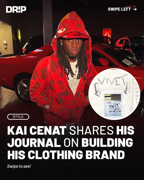 Kai Cenat has released his personal journal, sharing the creative process behind his new brand, Vivet ‼️ #kaicenat #kaicenatclips #streetwear #StreetStyle #hypebeast #fashiontok #streetwearfashion #fashionnews 