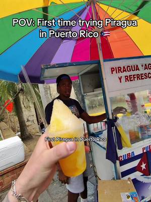 Trying my fist Piragua in Puerto Rico  #puertorico #piragua #oldsanjuan #puertorico🇵🇷 #fyp 