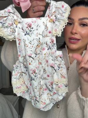 SO CUTIE FOR SPRING🥹🤍🐇🐰✨ #springbabyclothes #easterbabygirloutfit #easteroutfit #babygirlromper #babygirloutfit  Easter baby girl clothes  Baby girl romper  Spring baby fashion 