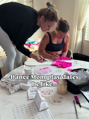 Dance mom play dates be like… “sorry, we’re stoning costumes” 💎 Romance is temporary. Competition season is forever. #DanceMomLife #DanceSeason #MomHumor #DanceCompetition #RealLifeMom 