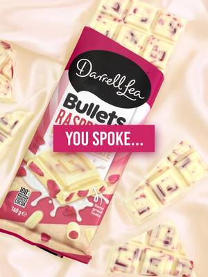 👀 Your fave is BACK! 😍​ Smooth and creamy white chocolate + soft and chewy raspberry Bullets + crunchy raspberry chips = ❤️.​ ​ Tag someone who needs this. 👀⬇️​ Available now at Woolworths. 🛒​ #DLMakesItBetter #PalmOilFree 