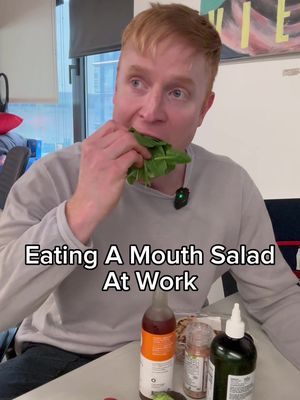 Are a mouth salad for lunch at work, no big deal #salad #lunch #work