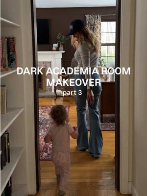 Ok yall, I need your VOTES!!! 🤎🤍 Are you Team color drench or Team light ceiling?! So excited to see how this room turns out once it’s finished 📚🕯️⚓️🐎🥃 Remember, we’re new to DIY projects, so this is all excellent learning experience for us!  #homedecor #darkacademia #DIY #renovation #livingroom 