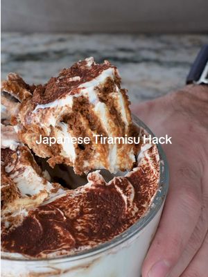 I found a better take on the Japanese cheesecake hack, and it’s way too easy not to share. I start with Greek yogurt and cream cheese, layer in Biscoff cookies, then pour a fresh double espresso over the top. A dusting of cocoa powder and a few hours in the fridge turn it into a rich, no bake tiramisu. Simple, creamy, and full of coffee flavor. I’ll definitely make this again, and next time I might add a touch of honey. Recipe - Greek yogurt: 6 to 8 tbsp (180 to 240 g) - Cream cheese: 5 oz (150 g) - 1 tbsp Honey - Biscoff cookies - Double shot of espresso - Cocoa powder Chill in the fridge for 4 to 6 hours #tiramisu #EasyRecipe #nocookdessert #coffeedessert #biscoff  