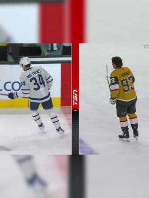 Mitch Marner shoots a puck at Auston Matthews' feet at the end of warmups 🎥: TSN | NHL
