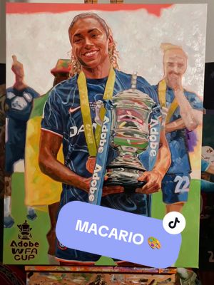 #AdobeWomensFACup 2025 champion Catarina Macario… captured in oil paint 🎨   🎥 @Ollie Campbell Artwork  #FACup #Chelsea #oilpaint