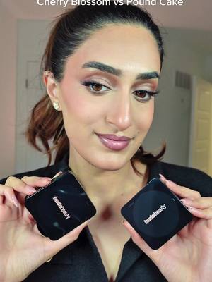 Shade test of the new @Huda Beauty Easy Bake Pressed Powder  👀✨  Left: Cherry Blossom | Right: Pound Cake For this comparison, I followed Huda’s recommendation: ✨ Easy Bake Loose Setting Powder first ✨ then Easy Bake Pressed Powder on top to blur + lock in I’m personally leaning Cherry Blossom — it looks smoother + more blurred on my under-eyes. Which side do YOU like better? 👇🏽 #hudabeauty #easybake #easybakepressedpowder #settingpowder #makeupreview  @Huda @hudabeautyshop 