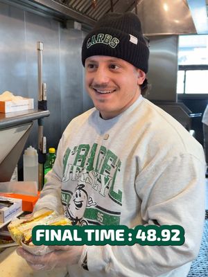 BEE STING speed run 🐝🥯 could you make it faster? #nj #bagels #bangin 