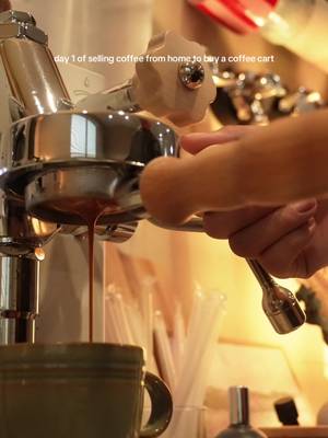 Day 1 of selling coffee from home to buy a coffee cart! #homecafe #barista #coffeecart 