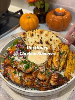 Top 5 Recipes of 2025 — No. 5 - Hot Honey Chicken Skewers  Follow @kimberlys_journeyy for more recipes like this⤵️ For 2 portions: For the chicken: - 300g chicken breast  - 1 tsp chicken seasoning, onion granules/powder, paprika & parsley  - 1tbsp honey - 10g parmesan  For the potatoes: - 400g potatoes  - Tsp smoked paprika, aromat, garlic granules & oregano  - Tbsp hot honey  - Tbsp Parmesan  Hot honey mayo: - 4tbsp light mayo  - 2tbsp hot honey  - 2tbsp sweet chilli  Cut your potatoes into chips, then add these to water. Boil for 4 minutes, then drain, pat dry and add to your aifryer basket with the seasonings. Cook for 20 minutes and finish with the honey, Parmesan and fresh parsley. For the chicken cut into thin even size strips (this helps it cook more evenly) then combine everything in a bowl leave the chicken to marinade for 10/15 minutes.  Once you’re ready thread the chicken onto skewers, I cooked mine in my airfryer, I did them at 190 for 12 minutes. Brush over some of the honey mayonnaise once cooked and sprinkle over the parmesan & parsley.  #chickenparmesan #quickdinnerideas #quickmeals #EasyRecipes #hothoneychicken 