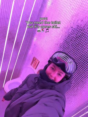 I was not prepared for this bathroom?!  #morzine #apresski #discotoilet #skitrip #avoriaz