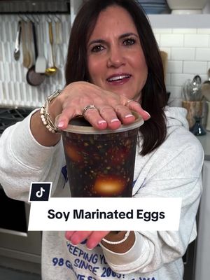 Marinated eggs are everywhere right now, so we had to give some extra attention to our well-loved Korean marinated hard-boiled eggs! 🥚 These mouthwatering bites are the perfect balance of spicy and salty with just a hint of sweetness. Try them for yourself to see why it's been voted "a keeper" by recipe reviewers on our site. Get the full recipe below or at the link in the allrecipes bio. ⬆️ Ingredients: 1 cup soy sauce 1 cup water ¼ cup sugar 3 medium green onions, chopped 2 medium jalapeno peppers, seeded and diced 1 tablespoon minced garlic 2 teaspoons toasted sesame seeds 12 large hard-boiled eggs, peeled 3 teaspoons sesame oil Directions:  1. Combine soy sauce, water, sugar, green onions, jalapeno, garlic, and sesame seeds together in a large bowl. Add eggs to the bowl, cover, and refrigerate for 8 hours to overnight. 2. Remove eggs from the refrigerator. Slice in half and place on a serving platter. Spoon some of the marinade over top and drizzle with sesame oil to serve. 🧑‍🍳: Nicole @nicolemcmom #eggs #EasyRecipes #easysnacks #soysauceeggs #soysauce