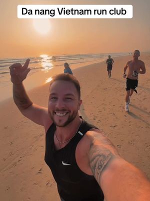 First sunrise run of the year with Tag Fitness Run Club, Da nang Vietnam #runclub #danang #vietnam 
