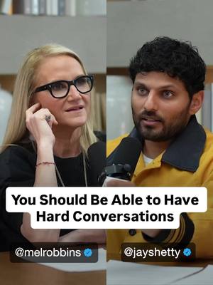 According to my good friend @Jay Shetty, hard conversations with someone you love should bring you closer together... not further apart. If you are afraid of having tough conversations - you're not as close as you thought. If you’ve been feeling lost, uncertain, or disconnected from your purpose, this episode of The Mel Robbins Podcast with Jay Shetty is exactly what you need ❤️ Listen now! 🎧 "A Process for Finding Purpose: Do THIS to Build the Life You Want." #melrobbins #melrobbinspodcast #jayshetty #relationshipadvice