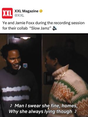 Throwback to Ye and Jamie Foxx during the recording session for their collab  “Slow Jamz” 🔊