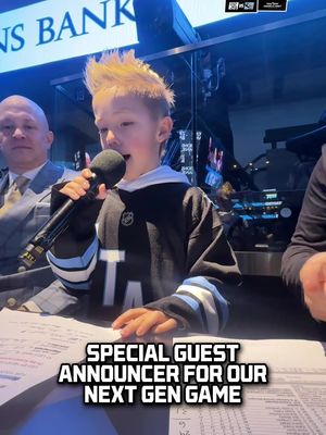 We had the cutest PA announcer for today’s next gen game 🥹 #utahmammoth #NHL #paannouncement #hockey #kidannouncer 