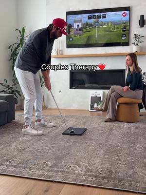 The only therapy we need ❤️ #golfcouple #golf #golfersimulator 