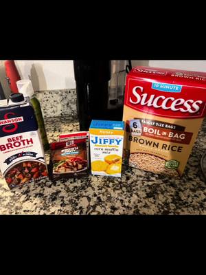 You turn pantry staples into beef tips with gravy, brown rice, and honey cornbread 😍🔥 #cooking #cookingathometiktoktv #foodies #southerncomfort 