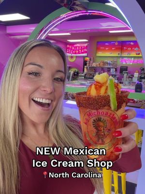 NEW MEXICAN ICE CREAM SHOP IN 📍CHARLOTTE, NORTH CAROLINA 🇲🇽🍦 @La Michoazteca  📍6133 South Blvd  Here are some of the items that I tried (in English +Spanish):  🥞 Crepe Crepe comes with Strawberry, banana, Nutella, Strawberry Jelly, milk, powdered sugar. We also have two more options The crepe with Oreo or Kinder Bueno. In addition, you can add an Ice Cream scoop of Your Desire. 🥞 Crepa Crepa viene con Fresa, banana, Nutella, Jalea de Fresa,Lechera, Azúcar en polvo. También tenemos dos opciones más La crepa con Oreo O Kinder Bueno. Aparte se le puede agregar una Bola De Helado Que desea El cliente 🍹 Michelagua Made with Clamato, Cucumber, A Tamarind Stick, Chamoy, Tajín, (It is made with Squirt or an energy drink, Jarrito, Fresh Lemon Water, Hibiscus Tea , Mineral Water. 🍹 Michelagua Hecha con Clamato,Pepino,Un palo de Tamarindo, Chamoy, Tajín, (Se Hace de Squirt O de una bebida De energía, Jarrito, Agua Fresca de Limón, jamaica, Agua Mineral) 🍜 Cup Noodle Azteca Made with chicken Cup noodles or Buldak noodles. It comes with nacho chips, corn, yellow cheese, cotija cheese, Valentina, Mayo, lemon, chili powder. 🍜 Marucha azteca Hecho con marucha de pollo oh Marucha Buldak. Viene con nacho chips, corn, queso amarillo, queso cotija, Valentina, Mayo, Chile en polvo, limón. 🍦 Ice Cream Float Made with a Water Ice Cream (Mango, Lemon, Strawberry, Mango with Chamoy, lemon with Chamoy) Comes with squirt Chamoy Rim Tajín 🍦 Helado flotante Hecho con un Helado de Agua (Mango, Limón, Fresa, Mango con Chamoy, limon con Chamoy) Comes with squirt Chamoy Rim Tajín, 🍍 Fruit salad Made with Mango, green apple, melon, banana, coconut, granola, one scoop of ice cream 🍍 Biónico Hecho con mango, manzana verde, melón, plátano, coco, granola, una bola de helado Tag who you want to go with and make sure to follow me @jensensavannah for more gems in the Carolinas 💎 #charlottenc #cltnc #704 #icecream #cltfoodie