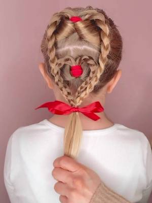Valentine Hairstyle Idea ❤️🩷 #hairstyle #HairTutorial 