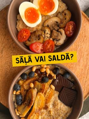 Kad vienam kārojas sāļas, bet otram saldas brokastis, risinājums ir viens – PUTRA! 🍲 Ar smaržīgiem karamelizētiem banāniem un šokolādi vai ar mīksti vārītu olu un gardām sēnēm. No viena putras katla vari radīt dažādas gardas variācijas, tieši katra gaumei! 💚
