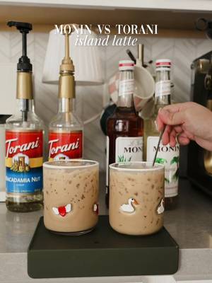 Which brand makes the better Island Latte from @islandvintagecoffee ? 👀☕️ #coffee #latte #coffeeathome #coffeerecipe #breville 