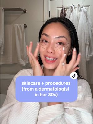what products or procedures have taken your skin to the next level?   you know you’re getting old when you’re flattered that your patients ask “are you old enough to be a doctor” 🥲 this is everything I did to preserve and maintain my skin in hopes of aging gracefully!  - one thing I wish I did better was more aggressive spf use at an earlier age - prevention is everything, after all! - retinoids helped with my acne early on, but have the added benefit of collagen stimulation - so that was an unwitting slay 🤭 - cleanser for a clean base, of course, but double cleansing really changed the game.  - moisturizer to keep things hydrated because dry skin is dull, irritated, and/or wrinkled skin. you can often achieve a youthful plump with just moisturizing alone! this one is a must for me especially as a dry skin girly, but even oily skin needs moisturizer! - adding an antioxidant was a game changer for skin vibrance - I personally love vitamin C but have been adding in additional antioxidants with each passing year lol.  - my favorite add-ons to further stimulate collagen and combat fine lines recently have been peptides, growth factors, and exosomes! it has added a few steps to my routine so I sometimes skip these on busy days where I can only do the bare minimum basics - as for procedures, I’ve shared all this before, but recently also tried sculptra and am starting to get more curious about skin tightening! these are all things that I recommend to my patients all the time because they’re things that I would personally do and/or would want for my mother, sister, father, or fiance (though dad and Evan have yet to agree to let me do anything for them 😒) products used in this video are on my ShopMy (linked in bio) 🫶🏻 @aestura_us @dermalogica @numbuzin @chanel.beauty @SkinCeuticals @SkinMedica® @KraveBeauty @Clinique  @EADEM @Project E Beauty @Sweed Beauty #dermatologist #microneedling #aginggracefully #sculptra #wearfigs @wearfigs