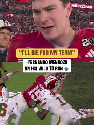 Fernando Mendoza was ready to do anything to win a national title 😤 #cfb #CollegeFootball #MiamivsIndiana #fernandomendoza #hoosiers 