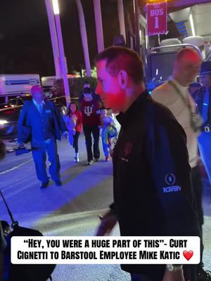 Barstool Employee and Former IU Center Mike Katic gets a congratulations from Coach Cignetti after Indiana’s national championship win ❤️ @Mike Katic #CollegeFootball #indiana 
