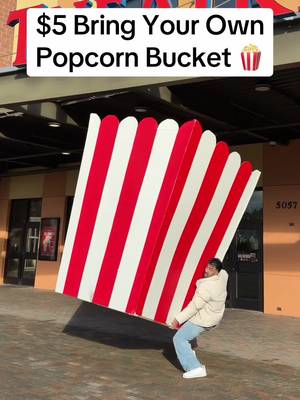 This movie theater has bring your own popcorn bucket for $5 so I made a massive bucket 🍿