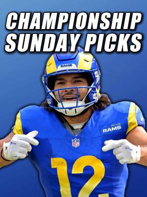 Championship Sunday Picks January 25 Puka Nacua more than 109 Receiving Yards - The Seahawks have no answer for him - He put up over 300 yards in 2 games against them - He will not slow down on the biggest stage Kayshon Boutte more than 59 Receiving Yards - He hit this in both playoff games this year - He just torched Stingley for 75 last week Kyren Williams to Score a Touchdown - He has 3 scores in 2 playoff games this year Jaxson Smith Njigba more than 119 Receiving Yards - The Rams rank bottom 10 against receivers - He hit this 4 games in a row earlier this year Kenneth Walker to Score the First Touchdown - He had 3 last week - Charbonnet is out for the season