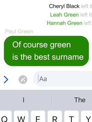 Tag someone whose surname is a colour 