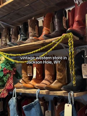 @Perennial West | Vintage Goods is an absolute must stop when visiting Jackson Hole, WY! The owner is so kind and she sources the coolest western wear, home goods and boots! 🤠 #jacksonholewyoming #visitwyoming #cowboyaesthetic #westernstyle #jacksonhole 